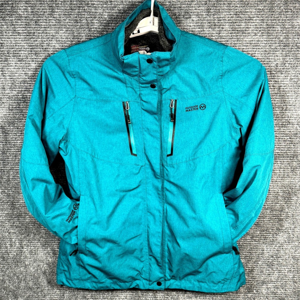 Outdoor Master 3-in-1 Jacket Women's Large Removable Lined Teal Coat